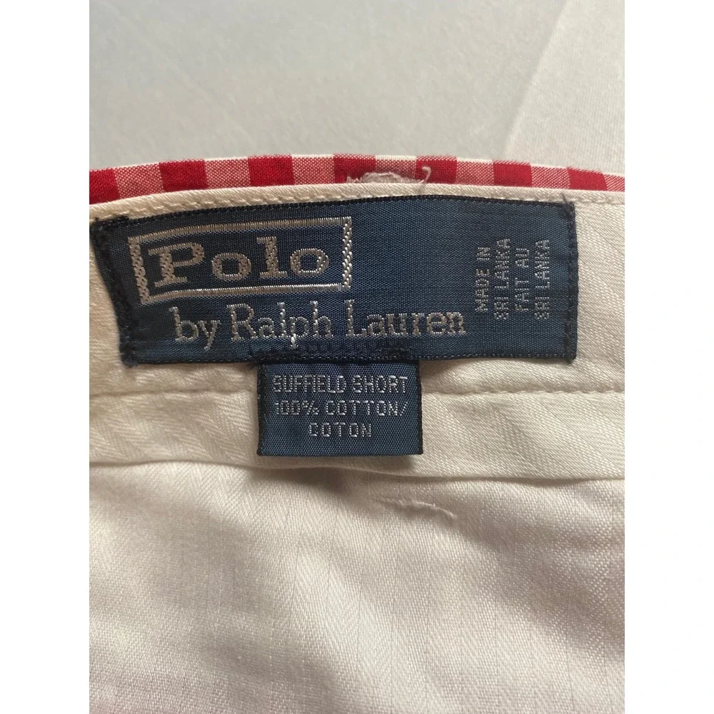Polo Ralph Lauren Suffield Shorts Mens 38 Red White Gingham Plaid Cotton Flat